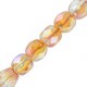 Czech Fire polished faceted glass beads 4mm Crystal orange rainbow